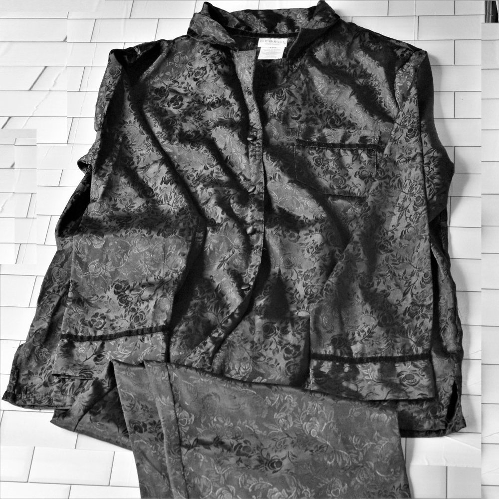 George black satin pajama set